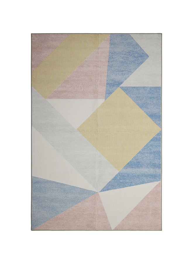 Noon East Carpet Rug Anti-Slip-  Size- 183 x 275 cm - 6x9 ft | Geometric Boho Design | Color- Dusty Pink Multi| Ideal as Carpets for Living room, Bedroom & Office - Image 1